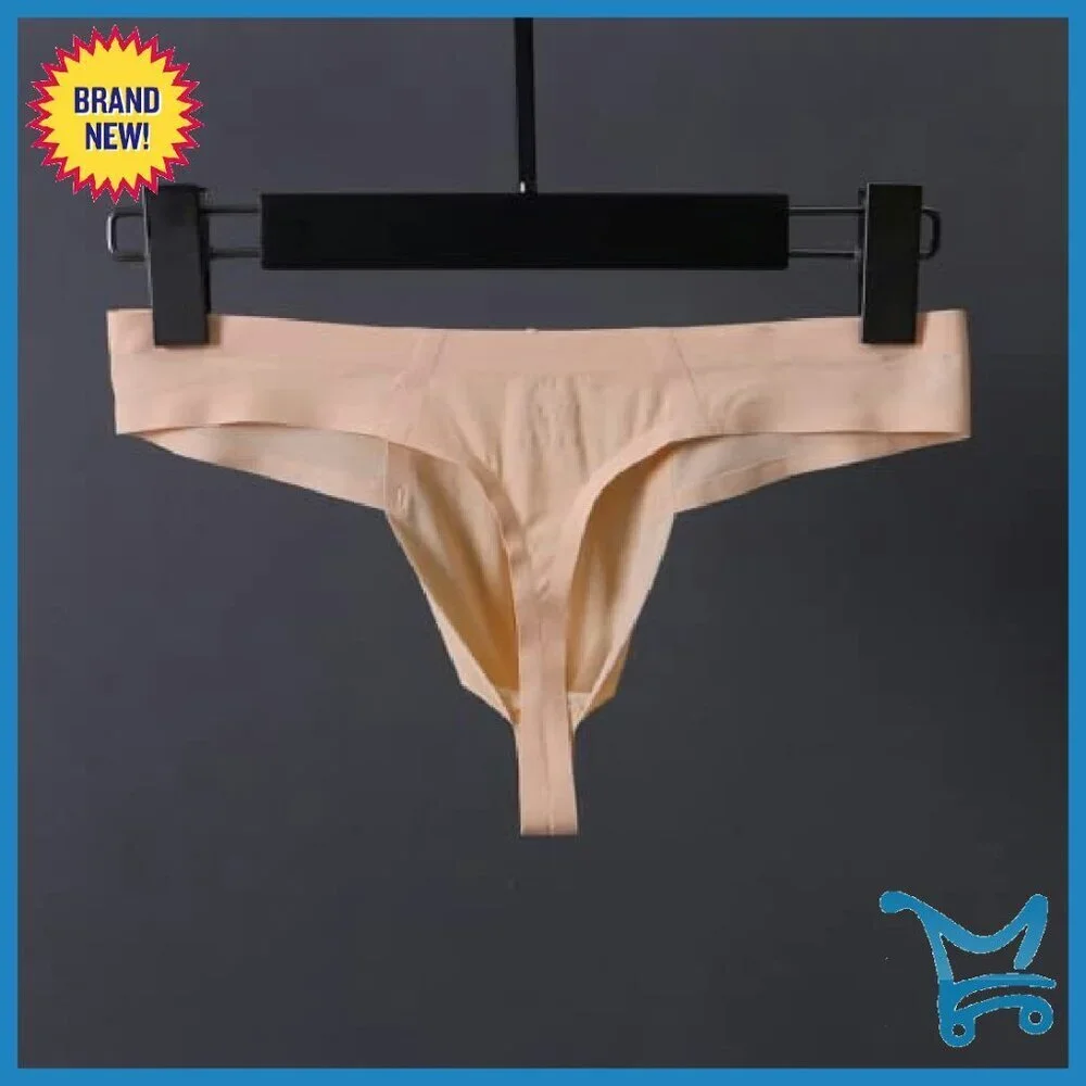 Ultra-Thin Ice Silk Men's Thong Seamless Low Waist Briefs S-XL